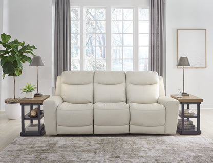 Haines Furniture Outlet - Ashley Furniture - Mindanao Living Room - PWR REC Sofa with ADJ Headrest / Coconut - U5950515