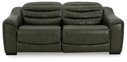 Haines Furniture Outlet - Ashley Furniture - Center Line Sectional - 2-Piece Power Reclining Sectional Loveseat / Dark Gray - U63404S1