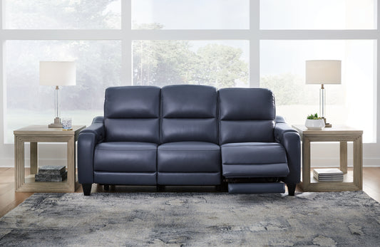 Haines Furniture Outlet - Ashley Furniture - Mercomatic Living Room - PWR REC Sofa with ADJ Headrest / Ocean - U7531115