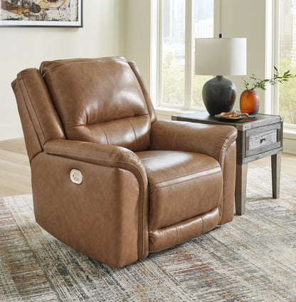 Haines Furniture Outlet - Ashley Furniture - Trasimeno Living Room - PWR Recliner/ADJ Headrest / Caramel - U8281513
