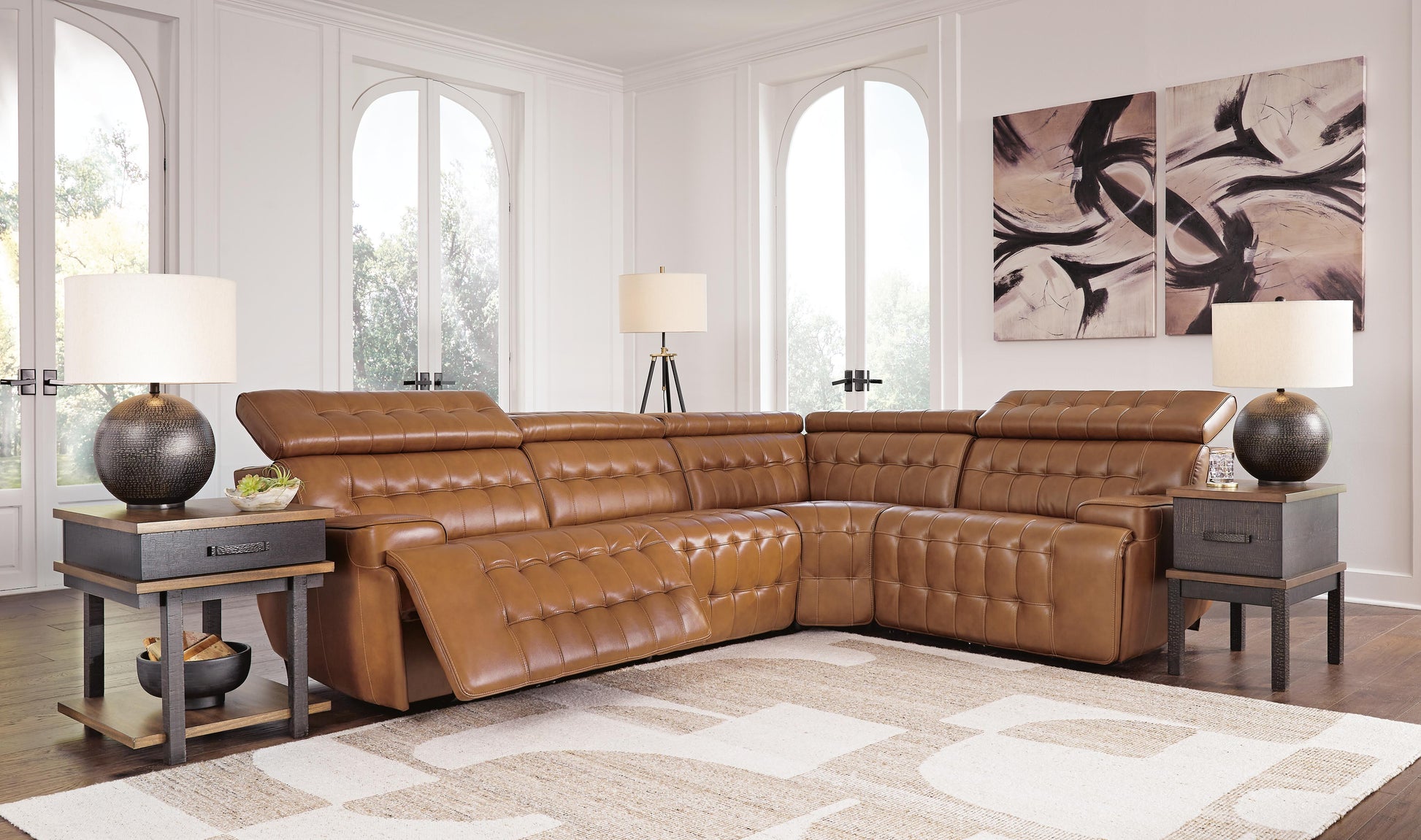 Haines Furniture Outlet - Ashley Furniture - Temmpton Sectional - 4-Piece Reclining Sectional / Chocolate - U92708S6