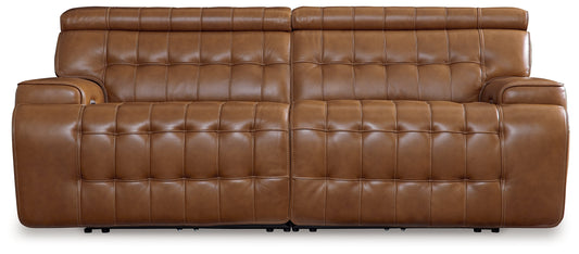 Haines Furniture Outlet - Ashley Furniture - Temmpton Sectional - 6-Piece Power Reclining Sectional / Chocolate - U92708S5