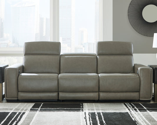Haines Furniture Outlet - Ashley Furniture - Correze Sectional - 2-Piece Power Reclining Sectional / Gray - U94202S10