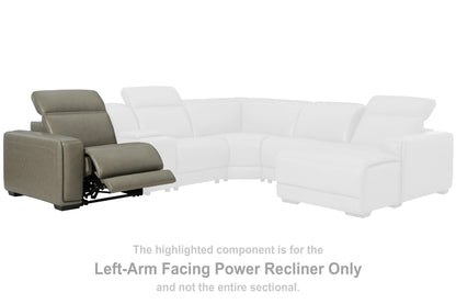 Haines Furniture Outlet - Ashley Furniture - Correze Sectional - LAF Zero Wall Power Recliner / Gray - U9420258