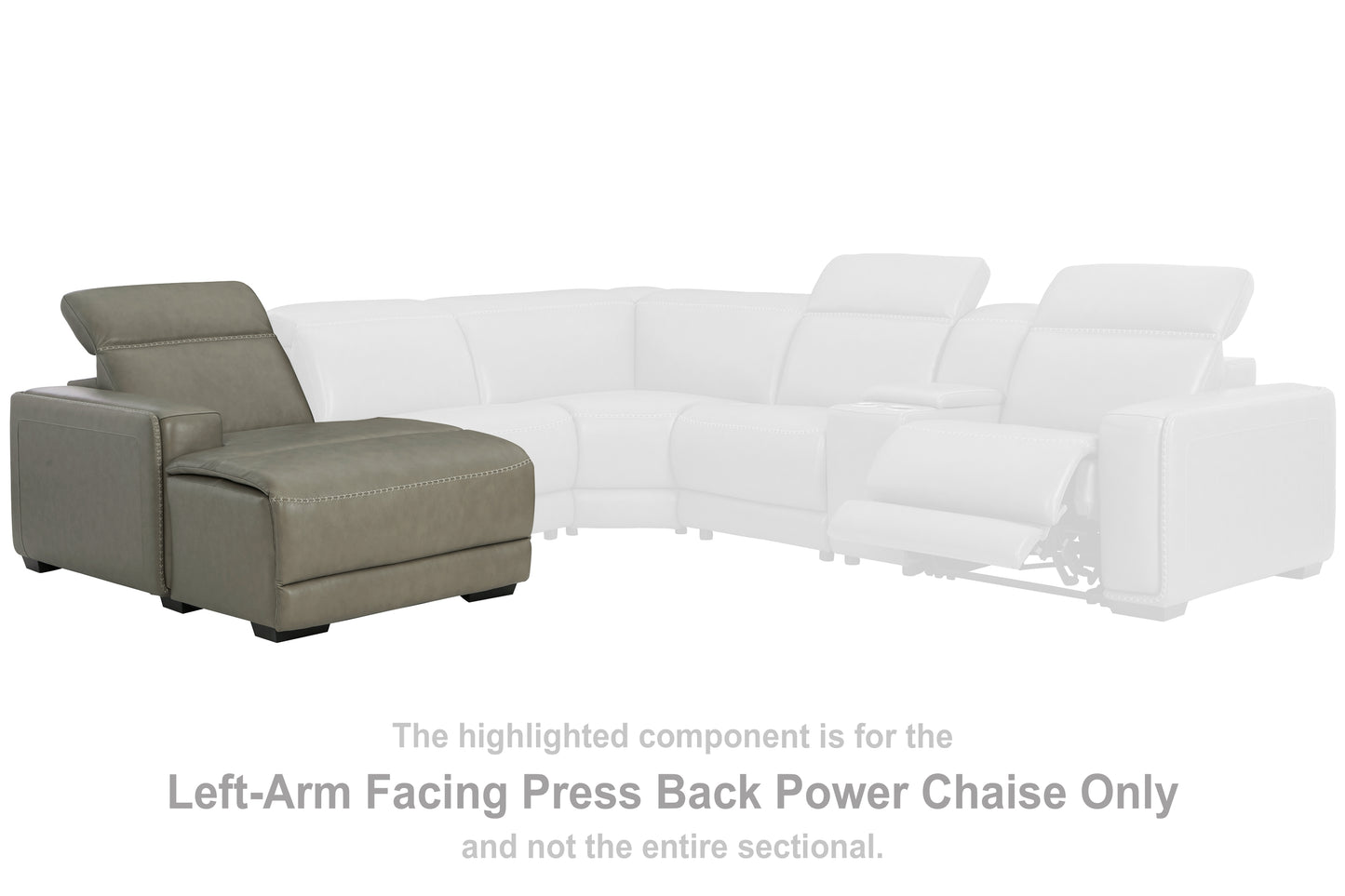 Haines Furniture Outlet - Ashley Furniture - Correze Sectional - LAF PWR Reclining Back Chaise / Gray - U9420279
