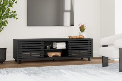 Haines Furniture Outlet - Ashley Furniture - Danziar TV Stand - 72" / Black - W1013-68