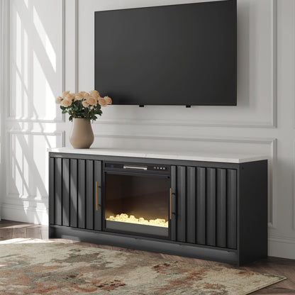 Haines Furniture Outlet - Ashley Furniture - Cadmori 63" TV Stand with Electric Fireplace - 63" TV Stand with Electric Fireplace - W2616W1