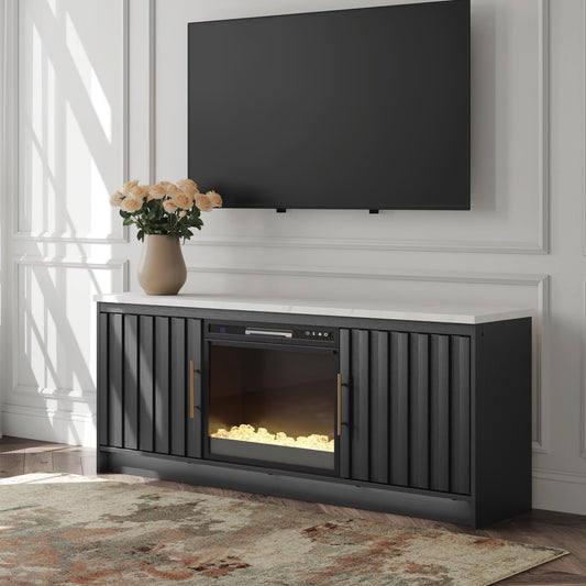 Haines Furniture Outlet - Ashley Furniture - Cadmori 63" TV Stand with Electric Fireplace - 63" TV Stand with Electric Fireplace - W2616W1