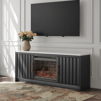 Haines Furniture Outlet - Ashley Furniture - Cadmori 63" TV Stand with Electric Fireplace - 63" TV Stand with Electric Fireplace - W2616W2