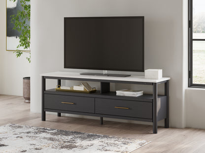 Haines Furniture Outlet - Ashley Furniture - Cadmori TV Stand - 72" / Black/White - W2616-68