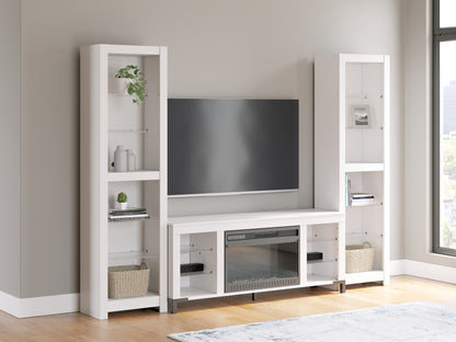 Haines Furniture Outlet - Ashley Furniture - Brollevi Entertainment Center - 3-Piece Entertainment Center / White - W2722W1