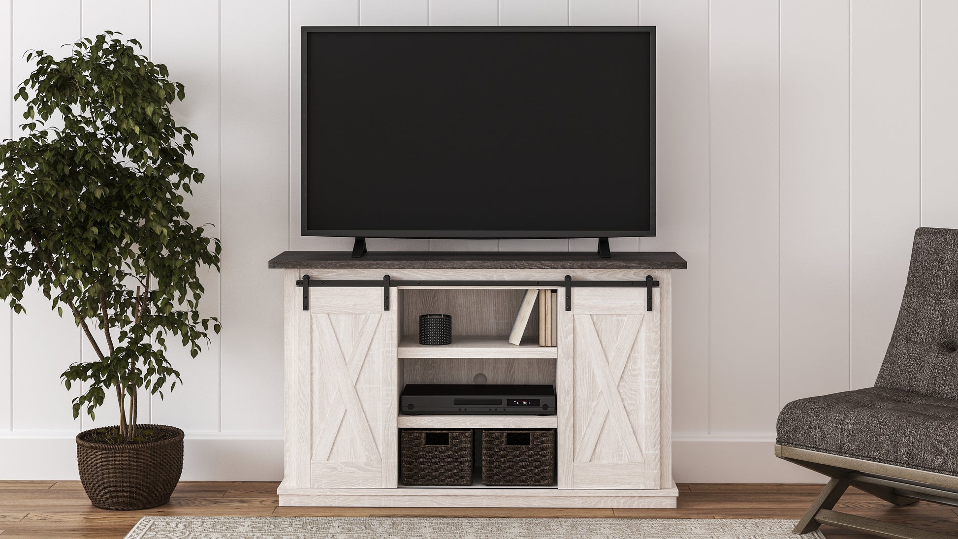 Haines Furniture Outlet - Ashley Furniture - Dorrinson 54" TV Stand - 54" / Two-tone - W287-48