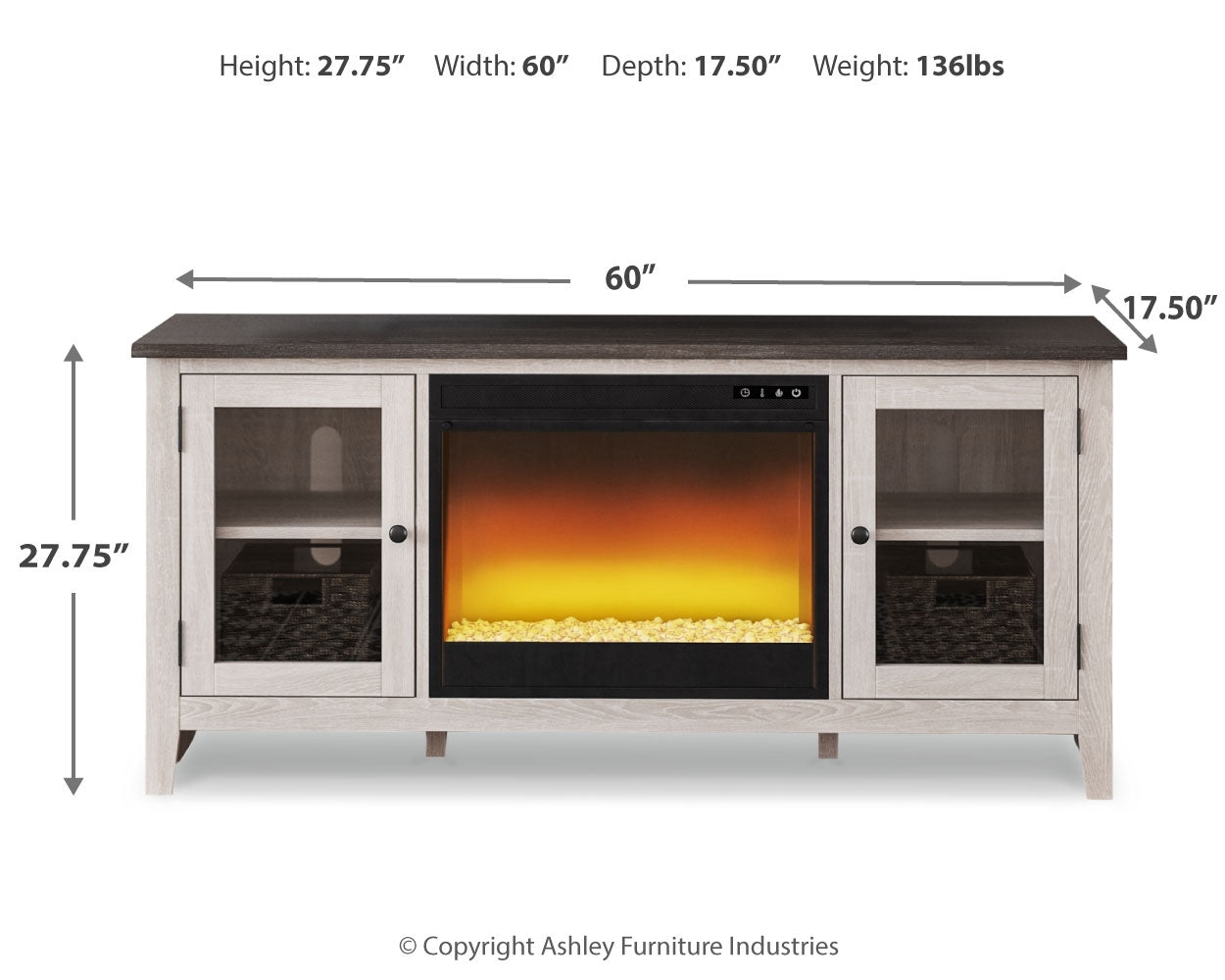 Dorrinson 60" TV Stand with Electric Fireplace