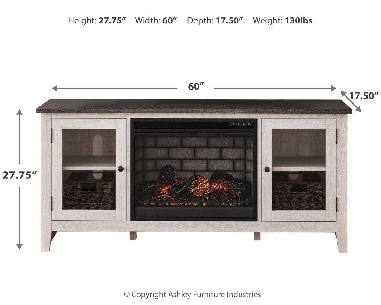 Dorrinson 60" TV Stand with Electric Fireplace