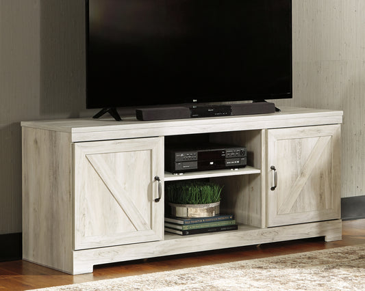 Haines Furniture Outlet - Ashley Furniture - Bellaby TV Stand - 63" / Whitewash - W331-68