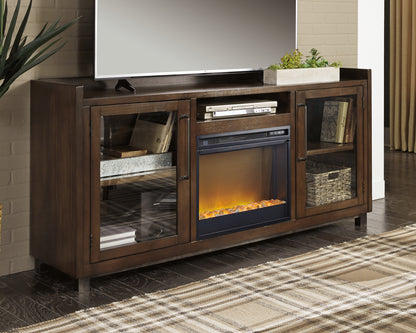 Haines Furniture Outlet - Ashley Furniture - Starmore 70" TV Stand with Electric Fireplace - 70" TV Stand with Electric Fireplace / Brown - W633W4