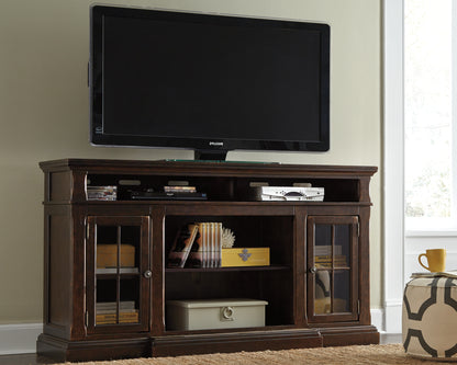 Haines Furniture Outlet - Ashley Furniture - Roddinton 72" TV Stand - 72" / Dark Brown - W701-88