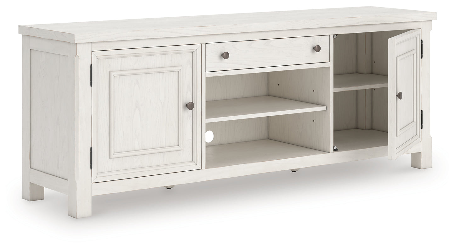 Haines Furniture Outlet - Ashley Furniture - Robbinsdale 72" TV Stand - 72" / Antique White - W742-68