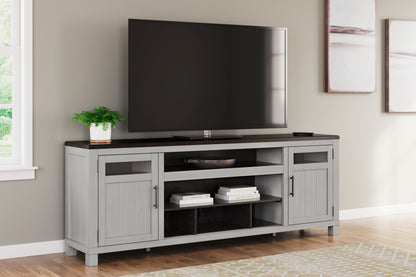 Haines Furniture Outlet - Ashley Furniture - Darborn 88" TV Stand - 88" / Gray/Brown - W796-68